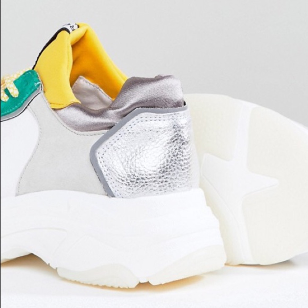 Bronx Baisley Yellow/Green/Silver Chunky Sneakers - Picture 3 of 8